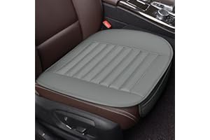 SMIUPIN Universal Front and Rear PU Leather Car Seat Cushion Non-slip Car Interior Seat Cover Pad Fit for Automotive Vehicle (Gray, Front-seat cover)