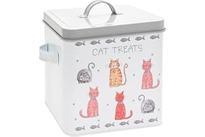 The Leonardo Collection Faithful Friends Cat Treats Box For Storage | Durable Food Container For Pet Food | Ideal Cat Food Storage Containers & Food Bin For Daily Use | Airtight Bin For Dry Pet Food