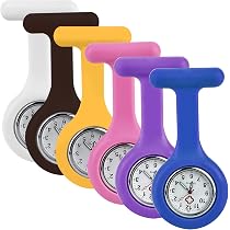 Orologio da infermiera in silicone in 10 colori con batteria
