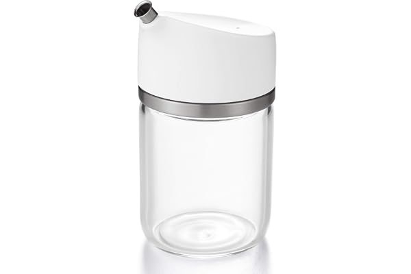OXO Good Grips glasdispenser för precis hällning | Två flödeshastigheter för droppning och hällning, droppfri pip, glas och rostfritt stål, tål diskmaskin