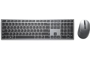 Dell KM7321W Premier - Tastiera e mouse wireless multi-dispositivo UK (QWERTY), 2,4 GHz, Bluetooth 5.0, crittografia AES a 128 bit, 4000 dpi, compatibile con Windows, Mac, Linux, Chrome e Android,