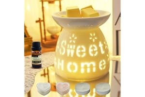 GERONLAND Wax Melt Burner Holder Essential Oil Burner Assorted Wax Warmer Assorted Aromatherapy Holder, Oil Burners for Wax MeltsGift Set with Candle Spoon, Candle Scented Diffuser Home Decoration Romantic