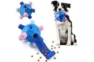 Yikko Interactive Snuffle Ball, Upgraded Chew Dog Toys for Aggressive Chewers, Cloth Strip Hiding Food for small Medium Dogs (Light Blue)
