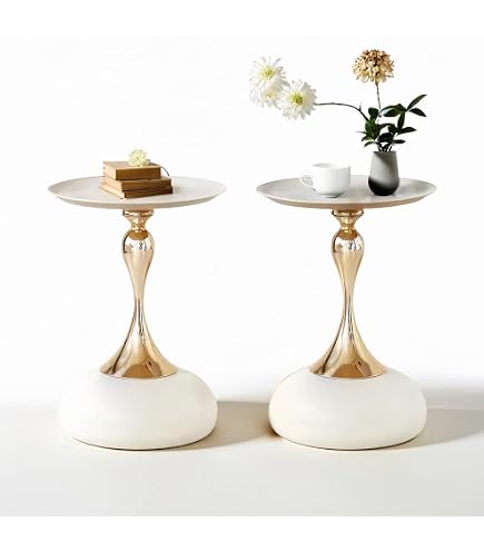 Canapé Table d'appoint Moderne Ronde Petite Table D'appoint Bureau Salon Décor Table Basse Creative Marbre Métal Art Table D'appoint (A