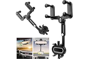 UKOFEW Support Téléphone Voiture，Rotation 360° Fixe Voiture Telephone Un Bouton de Libération，pour Voiture pour téléphone Portable，pour Tableau de Bord & Pare-Brise