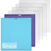 Silhouette Cameo 1-5 Cutting Mat Set 6 12x12 3 Grips | 6 mats 12x12 inches, 3 grips: Standard, Light, Strong. Non-toxic PVC,