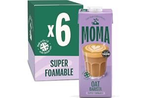 MOMA Barista Oat Drink - 6 x 1L - 100% Plant Based Vegan - Perfect for Frothy Coffee - Made with the whole of the oat for fib
