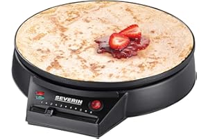 SEVERIN CM 2198 Crepiera elettrica di grandi dimensioni (30 cm), Piastra elettrica per crepes, gallette e piadine, Crepiera con controllo variabile della temperatura