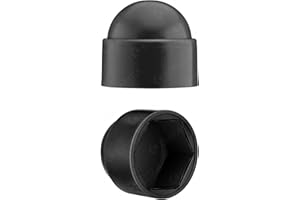 EMFA Cappucci copri-dado bulloni M10 (chiave 17) Nero cappucci di protezione per viti 50 pezzi Cappucci protettivi esagonali Tappi plastica