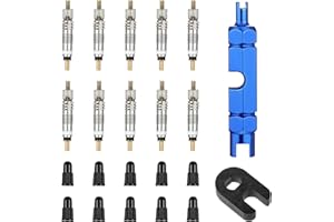 EupHHonycs 22PCS Valve Core Remover Tool Kit, Tubeless Valve Core Bike Replacement, Valve Cores Removal Tool Kit Bike, Valves Stem Removal Tools and 10 Valves Cores Replacement for Tubeless Tires
