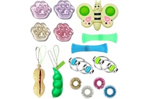 T TAKONE Fidget Box 15-teilig – Anti-Stress Spielzeug Set für Kinder & Erwachsene, ADHS Hilfsmittel Schule, Sensorik & Konzentration