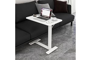 ‎PUNCIA PUNCIA Laptoptisch höhenverstellbar 66-100cm drehbarer Laptopständer mit Rollen mobiles Stehpult Überbett-Tisch ergonomisch Steh-Sitztisch Präsentationswagen für Bett Sofa Büro Office Weiß