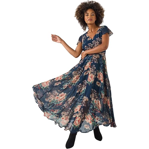 joe browns palm print dress Women's Maxi with Batwing Sleeves and Tie Waist, Petite, Pink, UK 6 Fashion Jersey dresses