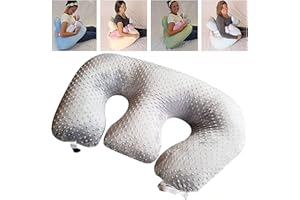 REOTEL Pregnancy Pillow Twin E Pillow, Breastfeeding Pillow for Pregnant Women, Machine Washable Cotton Fabric Twin Support Pillow,Large & Plump Breastfeeding Pillow & Baby Support Cushion,Grey