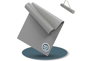 ‎LILENO SPORTS LILENO SPORTS Yoga Matte (180x60cm) inkl. Tragegurt - Sport und Yogamatte extra rutschfest in 4 mm Dicke - Gymnastikmatte und Fitnessmatte für Workout und Yoga - Sportmatte für Zuhause