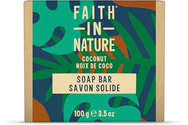 Faith In Nature Savon Solide Naturel à la Noix de Coco pour les Mains, Hydratant, Végan et Non Testé sur les Animaux, Sans SLS ni Parabènes, 100 g