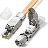 LEENUE Shielded RJ45 CAT 8 Connector Toolless, 40Gbit/s, 2 Units | Gold Toolless RJ45 Connectors for Cat 8 Cat7 Installation