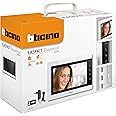 Bticino 333253 7 inch Color 2 Cable Video Door Intercom with Handsfree Kit and Plug in Power Supply White