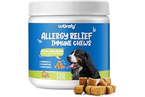 Cjztp Itch and Immunity Treats for Dogs, Dog Allergy Relief, Itchy Dog Skin Relief, Anti Itch for Dogs, Skin & Coat Healthier, for All Ages, Sizes and Breeds,120 Soft Chews, Chicken Flavor