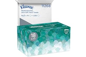 Kleenex Asciugamani intercalati 1126, morbidi e delicati, 18 scatole da 70 strappi di carta (totale 1260), Bianco