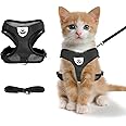 Lonimia Cat Harness, Kitten Harness And Leash Set, Mesh Design Ventilation Soft Adjustable Reflection Pet Supplies, Suitable For Home Use And Pet Stores (Black)
