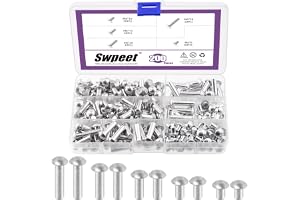 Swpeet 200 st M6 × 6 mm 10 mm 14 mm 20 mm 25 mm massivt aluminium brasier huvudnitar, aluminiumnitar, enkel finish, universel