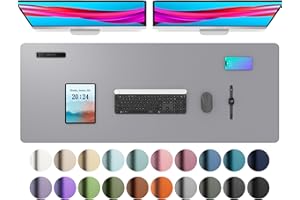 AOTHIA Alfombrilla de escritorio/alfombrilla de ratón, alfombrilla de escritorio de oficina antideslizante, alfombrilla protectora de mesa ultra suave e impermeable(122x43cm Gris claro)