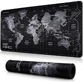 McStorey XXL Oyuncu Mouse Pad 90x40 cm 3mm Dikişli Kaymaz Taban B&uuml;y&uuml;k Gaming Mouse Pad Desk Mat D&uuml;nya Haritası Topografik Tas