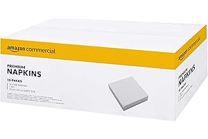 AmazonCommercial - Servilletas de uso profesional, 1 capas, 5000 Unidad, 10 Paquetes de 500, Blanco