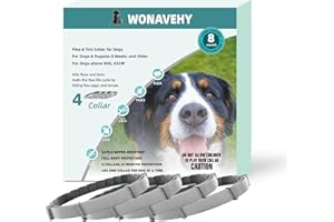 4 Pack Zecken- & Flohschutz Halsband Hunde Flohschutzhalsband für Hunde Zeckenhalsband Flohhalsband Schutzhalsband gegen Flöhe 8 Monate Schutz 63 cm verstellbar für alle Größen