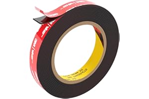 FIXCHORD 3M Nastro Biadesivo Extra Forte, Nastro Adesivo di Montaggio Forte e Impermeabile per Strisce Luminose a LED, Auto, Decorazioni per Casa e Ufficio, Nero (15.4FT×0.59IN)