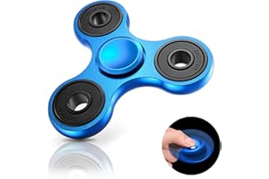 Coolden Hand Spinner Metal, Anti Stress Fidget Toys Haute Vitesse de 2-5 Min, École Bureau Jouet Fidget Spinner Cadeau pour Enfants Adultes Anxiety Relief ADHD Finger Spin Bleu