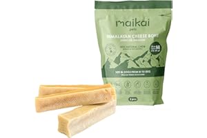 MAIKAI Pack Friandises Chien M – 3 Os Fromage Yak Mastication Longue Soin Dentaire Recette Himalaya Naturelle – pour Chiens pesant Entre 10 et 15 kg