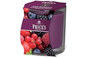 Price's - Candela in barattolo con frutti di bosco misto, fragranza fresca, stagionale e deliziosa, profumo di lunga durata, fino a 45 ore di combustione