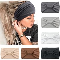 Set 4 Fasce Capelli Extra Large - Cerchietti Yoga Boho Per Donne, Sport