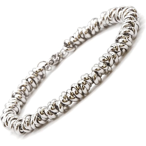 Bracciale Donna SAGA GIOIELLI In Acciaio Con Pepite Martellate - Design Elegante E Regalo Raffinato - Foto 2