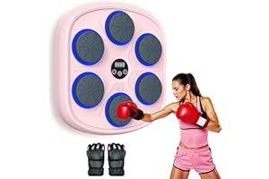 BUVYUOTU Music Boxing Machine Boxmaschine mit Musik, Wandmontiertes Box Maschine mit Boxhandschuhen, Boxtrainer mit Bluetooth hat 9 Modi und 9 Geschwindigkeiten Einstellbar, Geschenk für Erwachsene und Kinder