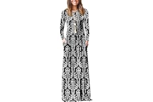 PCEAIIH Vestito Donna Invernale Abito Elegante Casual Manica Lunga con Tasca Maxi