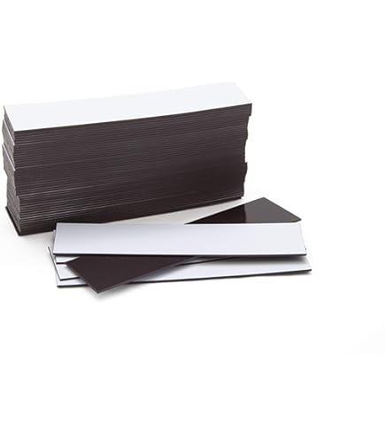 100 Weiße Magnetfolien Selbst Beschriftbar - Abwischbare Magnetstreifen Für Lager & Organisation