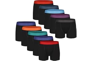 The Essentials Wardrobe Boys Boxer Shorts 10 Pack Cotton Blend Boy's Boxers Underwear with 4-Way Stretch, Breathable Soft Fabric, Double Front Panel & Elastic Waistband
