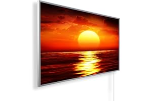 IH ENGINEERING BV Bildheizung ✓ Fern Infrarotheizung mit ✓ Elektroheizung mit Stecker für Steckdose ✓ 5 Jahre Herstellergarantie ✓ Elektroheizung mit Überhitzungsschutz (800, Sonnenuntergang 46.) - inkl. Thermostat