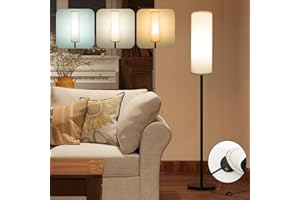 Ppbmocw Floor Lamps for Living Room,68 Inches High Standing Lamp with Foot Switch,Dimmable Tall Lamp for Bedroom,White LED Floor Lamp