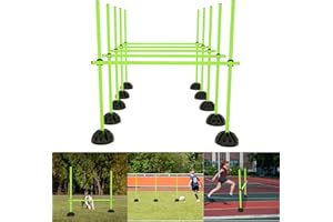 YRHome Agility Kit de barres de saut pour entraînement conditionnel obstacles de coordination pour le saut dribbling et l'agilité Avec 15 barres de 100 cm, 10 pieds et 10 clips