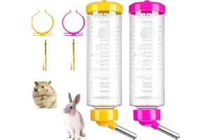 OHSN Abbeveratoio per Conigli Beverino 2 Pezzi Coniglio Abbeveratoio Criceto Criceti Erogatore 250ml Acqua Conigli Porcellino D'india Accessori per Animali Domestici Scoiattolo, Rosso e Giallo