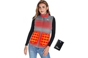 Telguua Ogrzewana kamizelka damska z powerbankiem 12000mAh, Kamizelka podgrzewana, ogrzewana kamizelka, ciepła kamizelka z 4 strefami grzewczymi i 3 stopniami temperatury podgrzewana kurtka USB