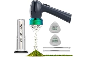 MAMBA GRINDERS Mamba V2-50 1 g 50 mm Black Electric Herb Grinder. 1500 mAh Li-ion USB Ricaricabile Fast One Handed Mill. Easy Press Two-Direction Switch for Potent Product Grinding. Includes Cone Funnel Accessories