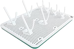 nanobébé Slim Drying Rack - BPA-Free, Adjustable Baby Bottle Drying Mat with Built in Drainer & 8 Moveable Pegs - Easily Dry & Store Breastfeeding Essentials Anywhere with Travel Bottle Drying Rack