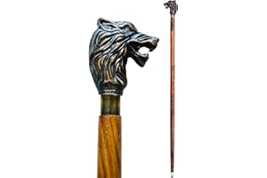 NAUTICAL GIFT STORE Bastone da passeggio con nebulosa da 94 cm, stile gotico con lupo