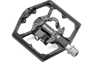 GEWAGE Pedali per mountain bike - Pedali piatti per bicicletta a doppia funzione e pedali SPD - Pedali con piattaforma da 9/16" compatibili con SPD per bici da strada Mountain BMX