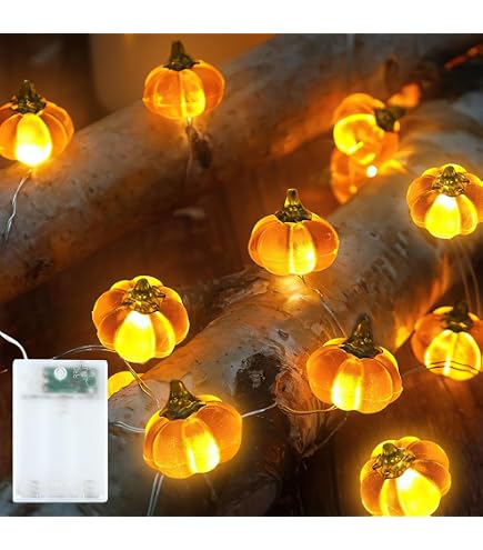Helimoto Ghirlanda Autunnale Con Luci LED Arancioni – 2,7m Con Foglie D'Acero – Per Interni/Esterni, Halloween E Ringraziamento - 4